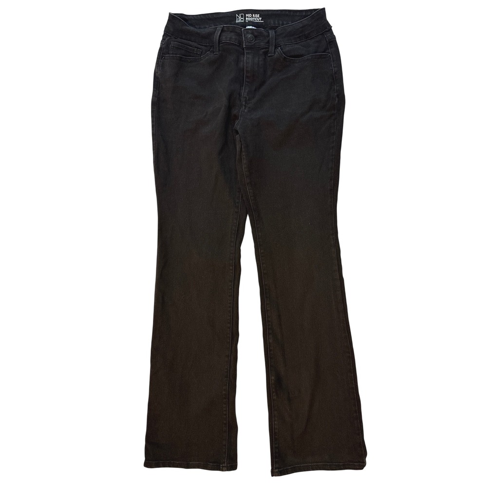 No Boundaries Womens Black Mid Rise Bootcut Jeans Size 11 NJ39B720 Solid Stretch